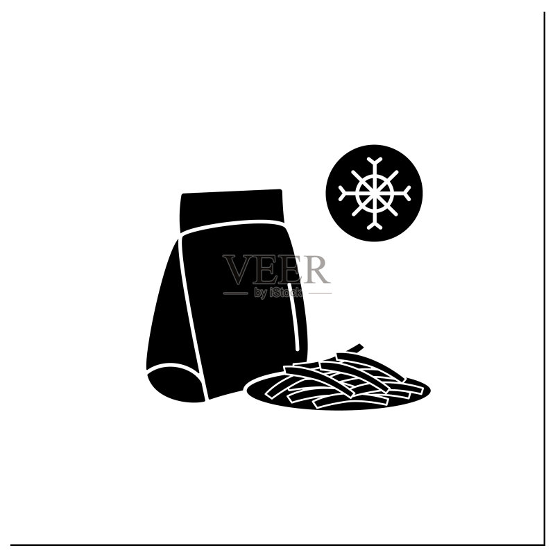 冷冻炸薯条标志图标素材