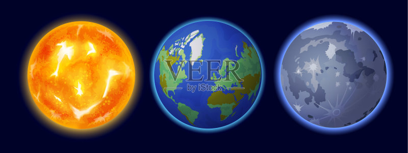 逼真太空星球素材图标素材