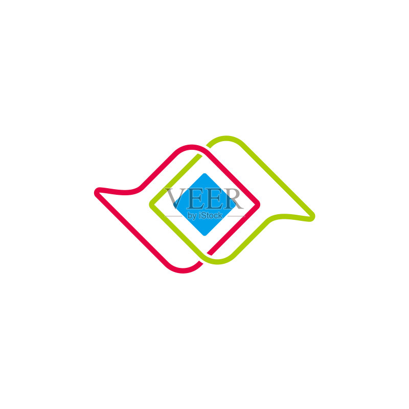 彩色对话气泡链接设计Logo图标素材