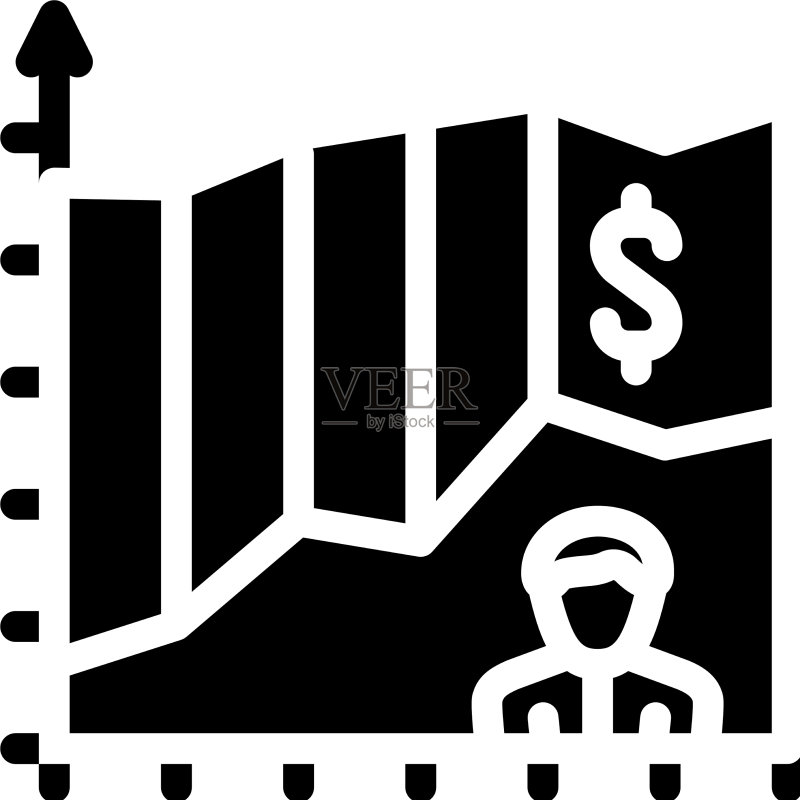 投资者收入图表Glyph图标图标素材