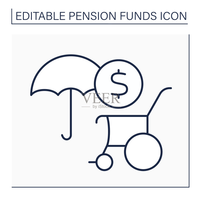 残疾抚恤金线条图标图标素材