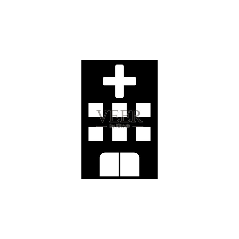 医院图标、诊所矢量图、医务室插画图标素材