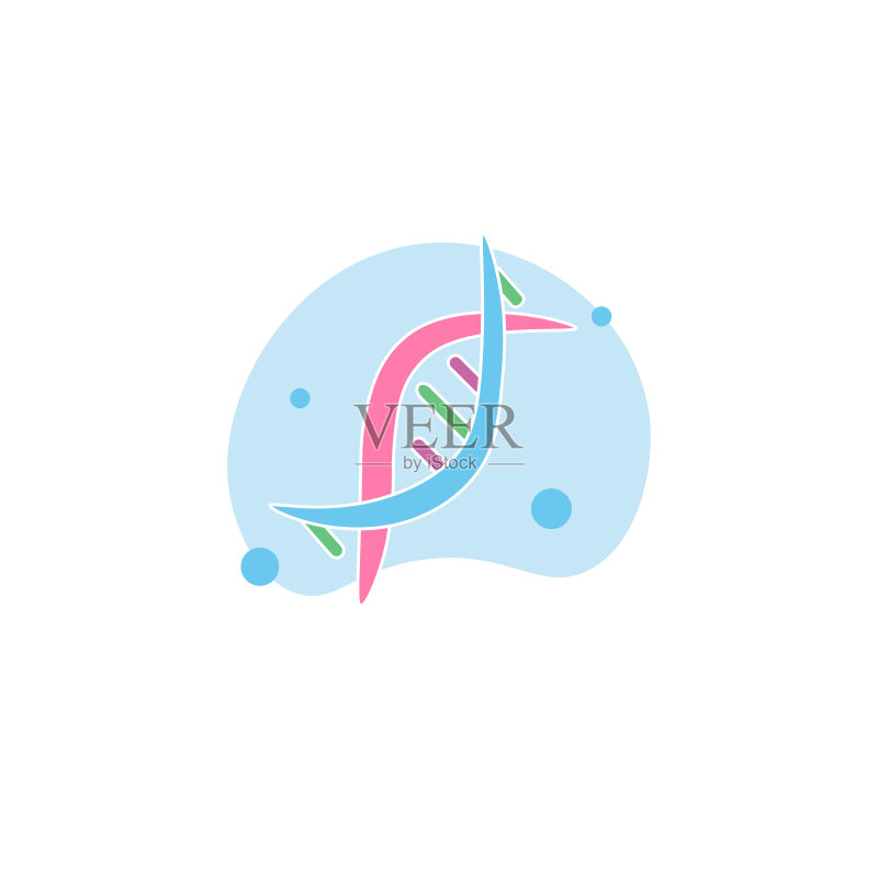DNA剪贴画 DNA简约剪贴画 DNA独立元素图标素材