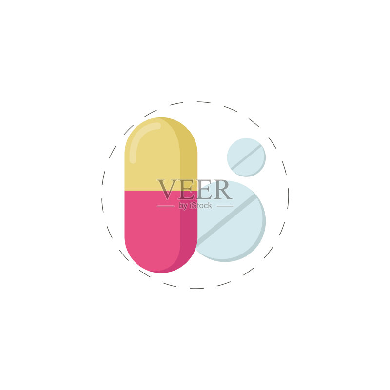 医疗药品剪贴画:简约风格图标素材