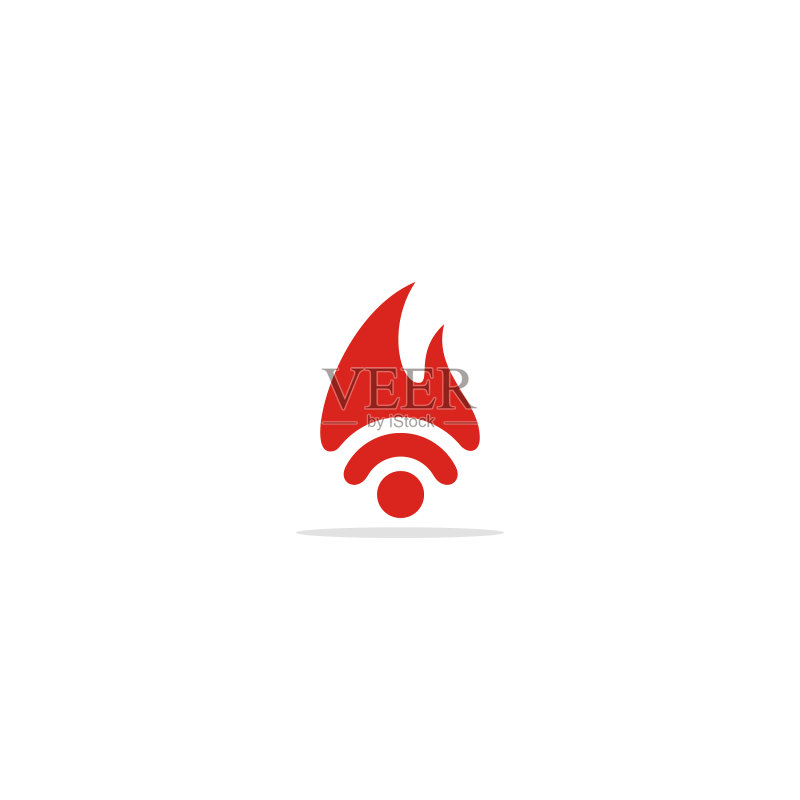 Wi-Fi信号火焰标志图标素材
