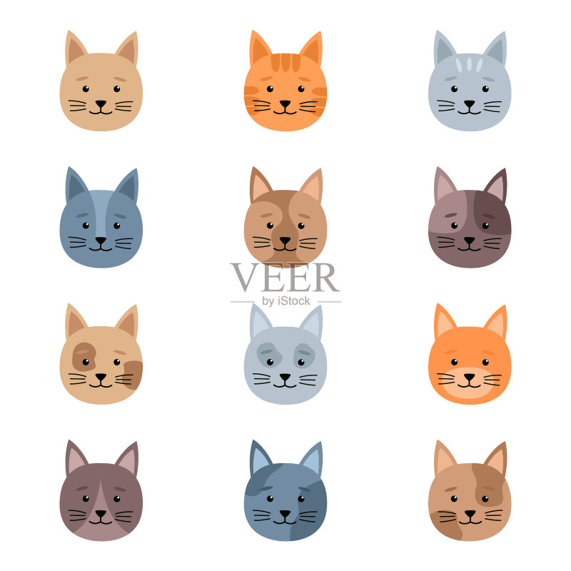 可爱猫咪头像合集图标素材