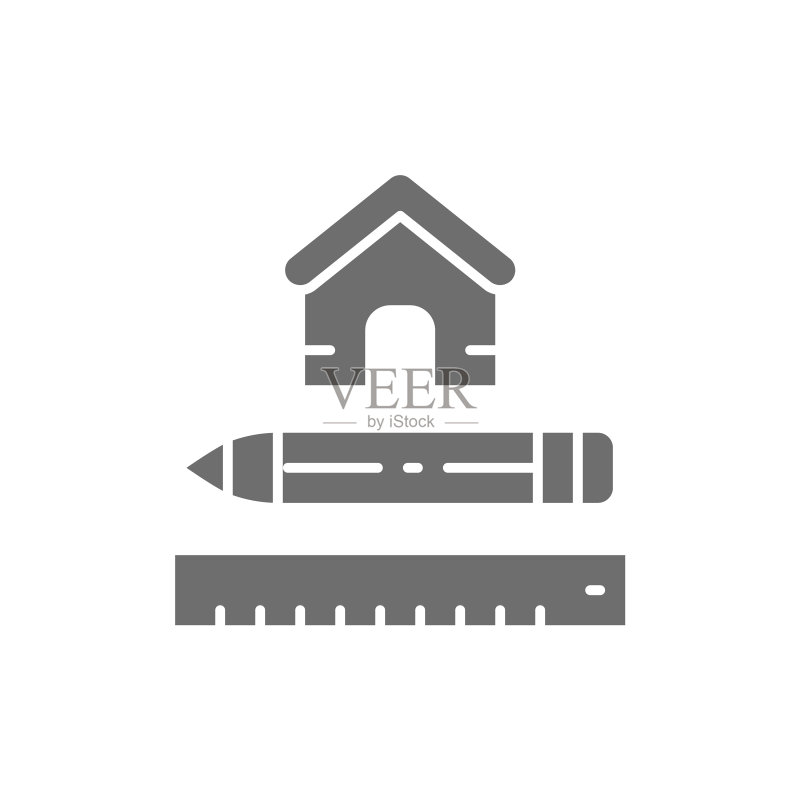 房屋测量工具图标素材