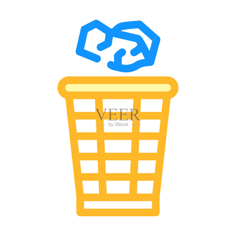 乱扔垃圾彩色图标矢量图图标素材