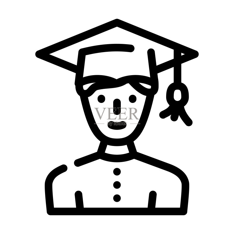 男性学习线性图标矢量图图标素材
