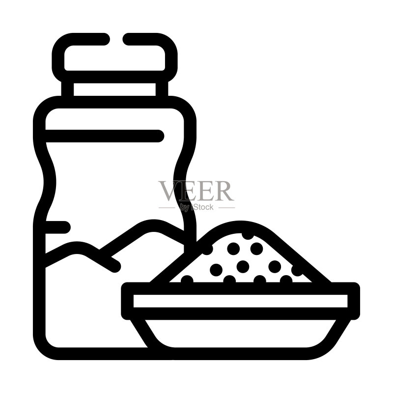 早餐食品部门线性图标矢量素材图标素材