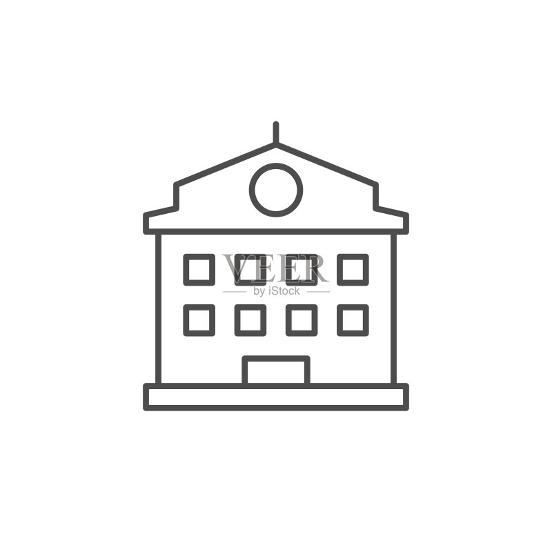 政府大楼轮廓图标图标素材