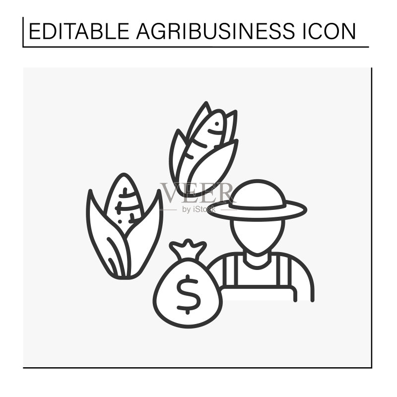 玉米种植线性图标图标素材