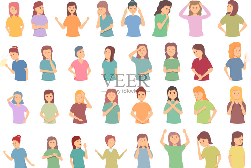 卡通女性更年期图标图标素材