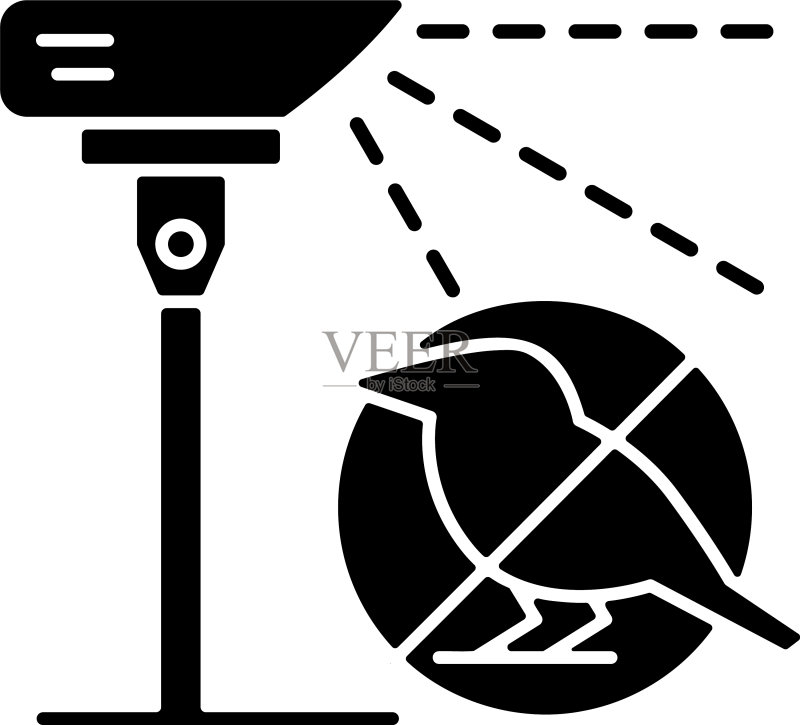 激光稻草人黑色字形图标图标素材