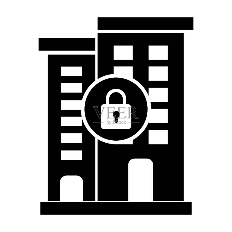 封锁期间的购物中心和办公楼,请勿靠近图标素材