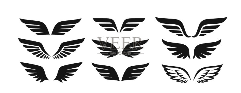 黑色翅膀图标Logo合集图标素材