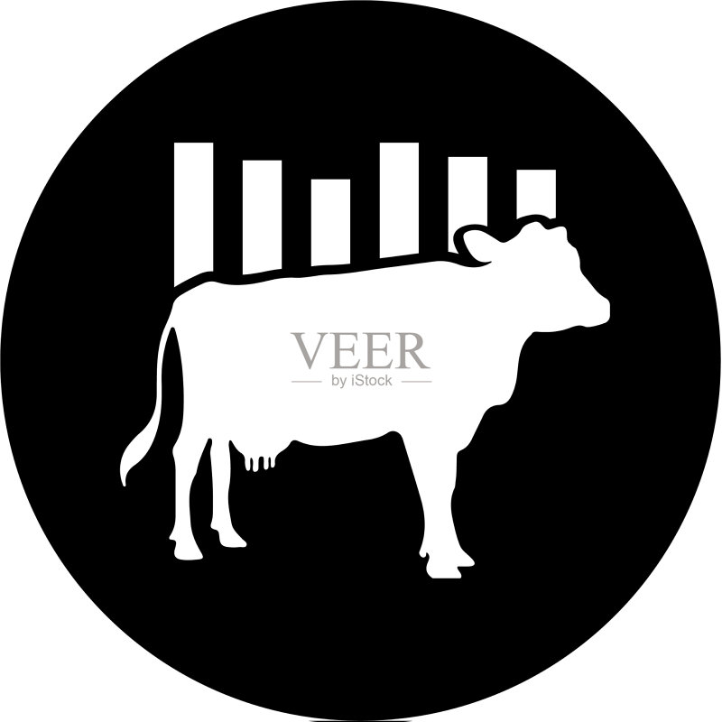 公牛图表栅栏牛图形图标圆形黑色图标素材