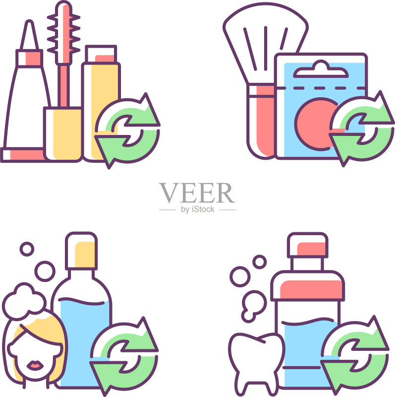 可重复使用选项RGB颜色图标集图标素材