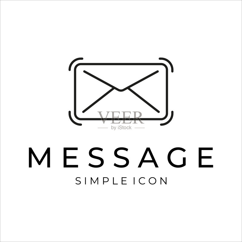 消息或邮件Logo线条艺术简约设计图标素材