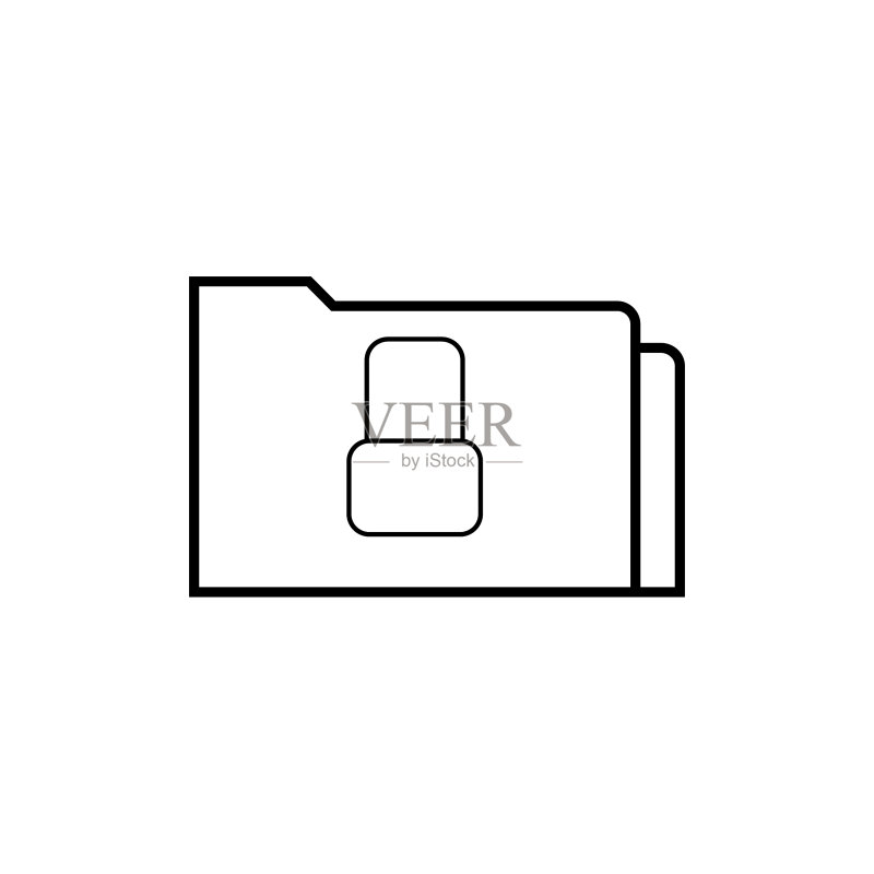 文件夹和锁标志(绝密)EPS图标素材