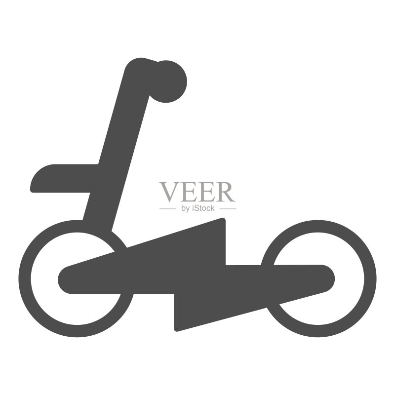 带闪电的电动滑板车矢量图标图标素材