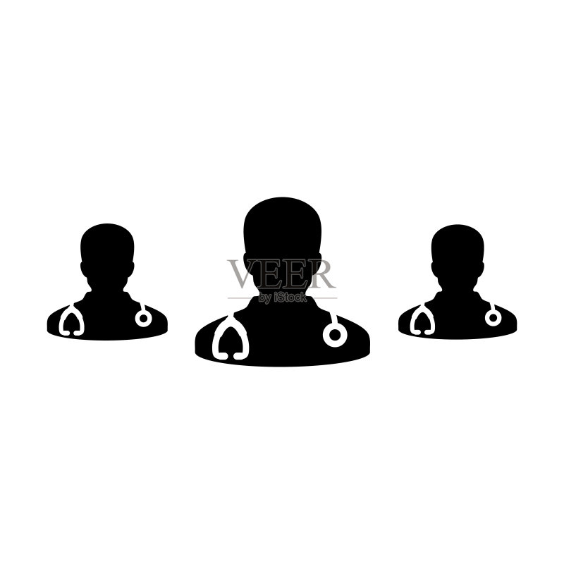 男护士医疗专家头像,医疗护理象形图图标素材