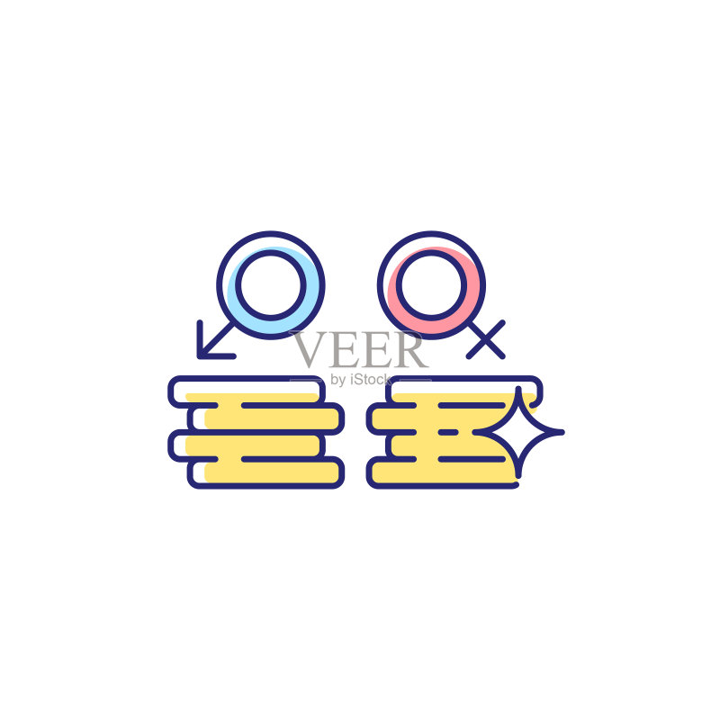 工作场所性别平等RGB颜色图标图标素材