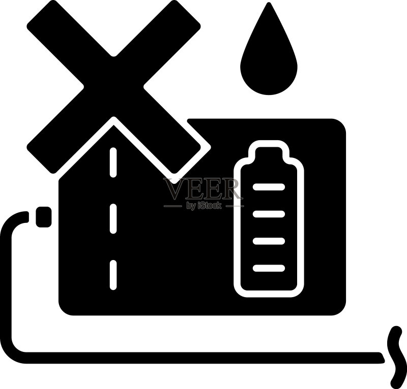 避免淋雨和潮湿地点的黑色标志手册图标素材
