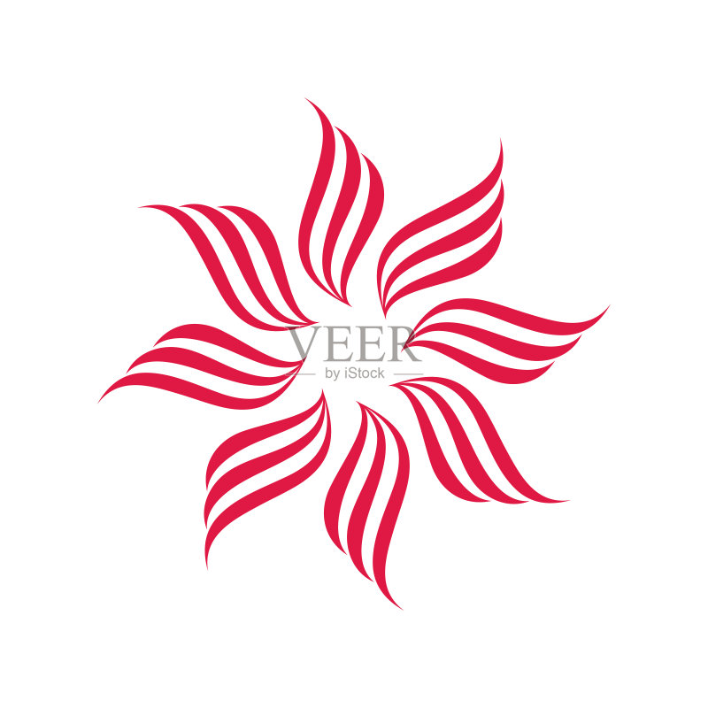 美丽的星形花朵矢量标志图标图标素材