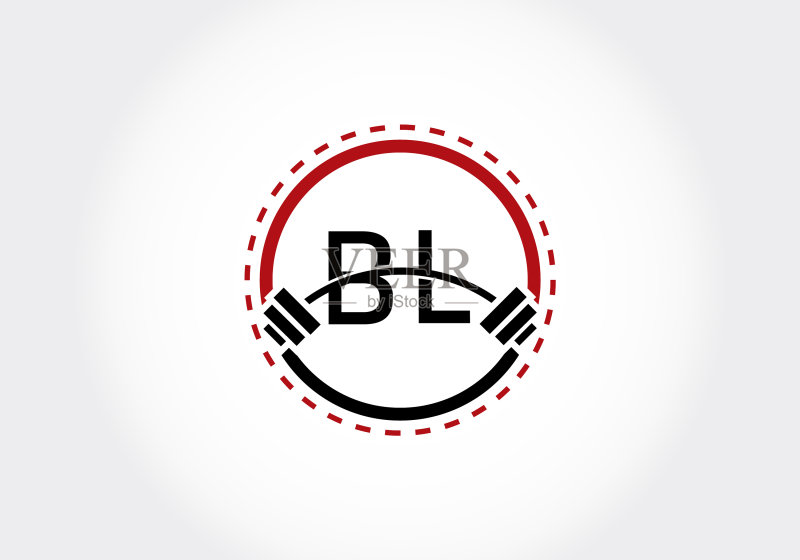 字母BL举重杠铃标志图标素材