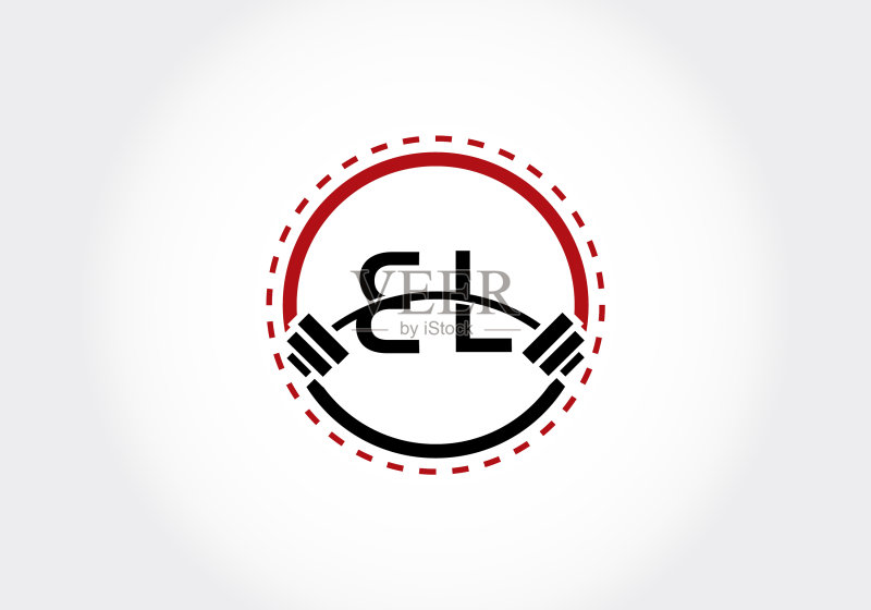 字母EL与杠铃组合logo图标素材