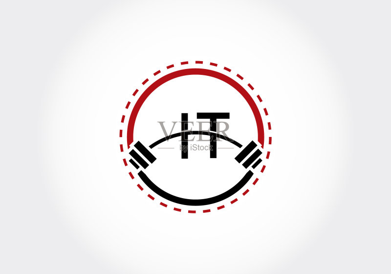 杠铃举重IT字母标志图标素材