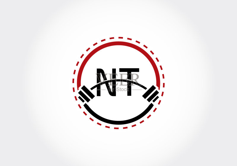 字母NT举重杠铃logo图标素材