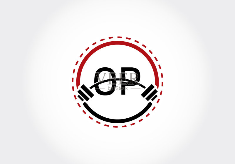 字母OP杠铃Logo设计图标素材