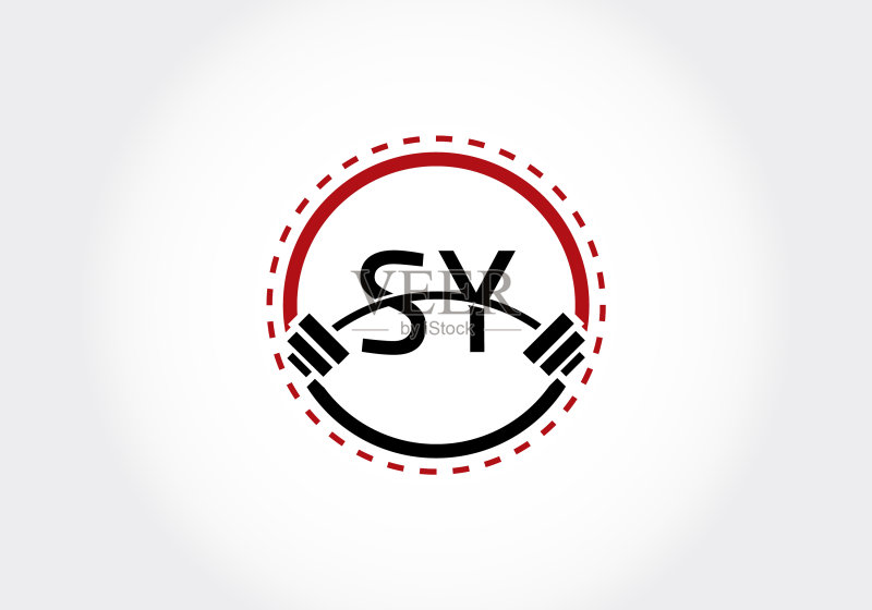 杠铃健身SY字母logo图标素材