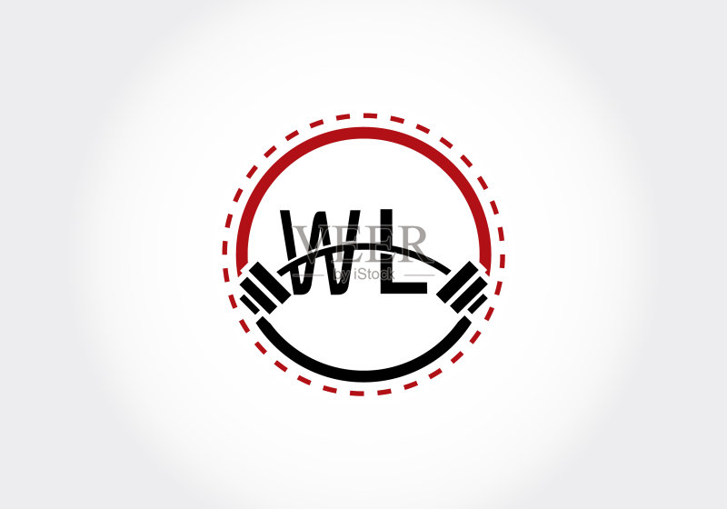 WL字母哑铃健身logo图标素材