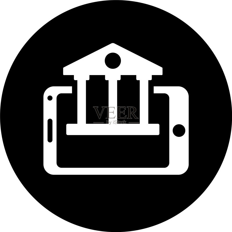 手机银行在线图标黑色图形图标素材