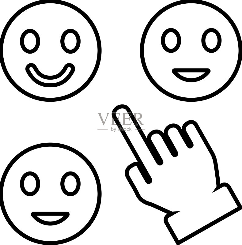 emoji反馈线性图标轮廓图标素材