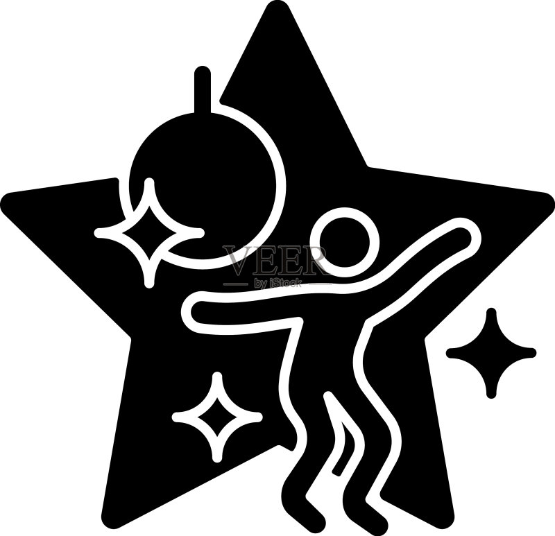 舞蹈比赛节目黑色标志图标图标素材