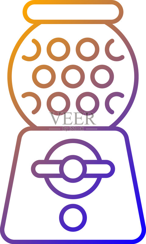 糖果机渐变线性图标图标素材