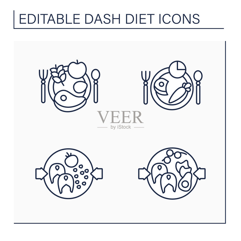 DASH饮食线条图标集图标素材