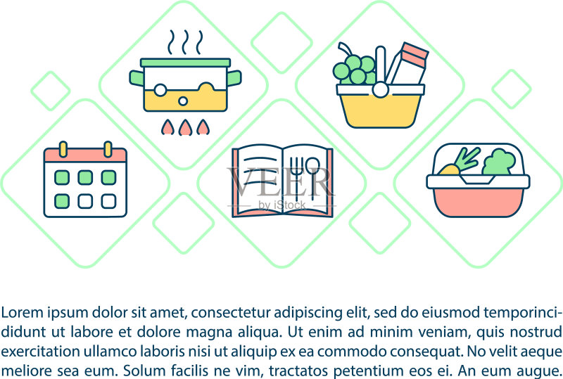 为家人准备食物概念线条图标图标素材