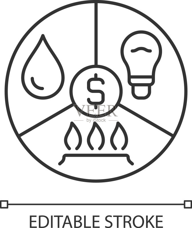 支付账单线性图标图标素材