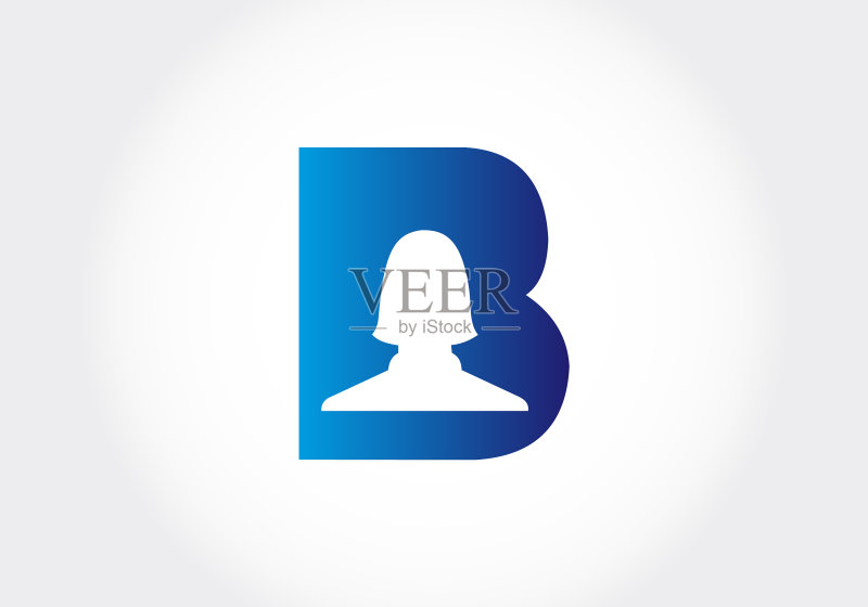 字母B女士头像logo设计图标素材