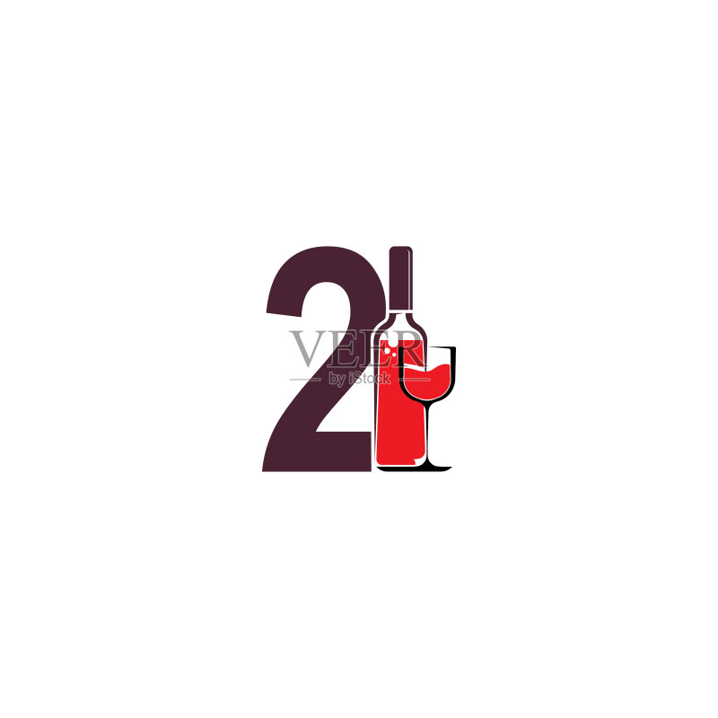 数字2葡萄酒瓶图标标志图标素材
