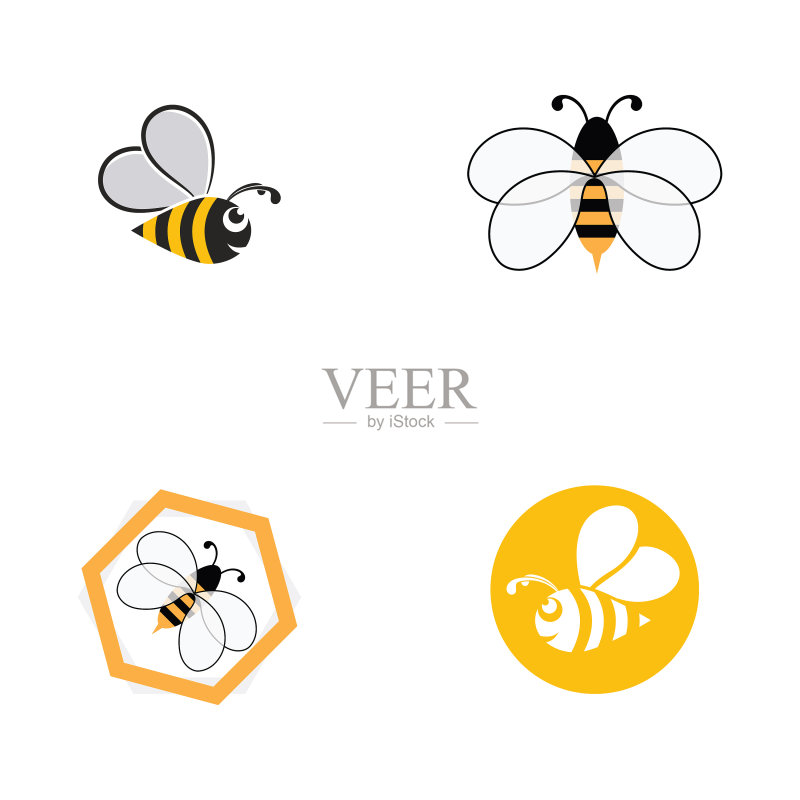 蜂巢蜜蜂动物logo图像图标素材