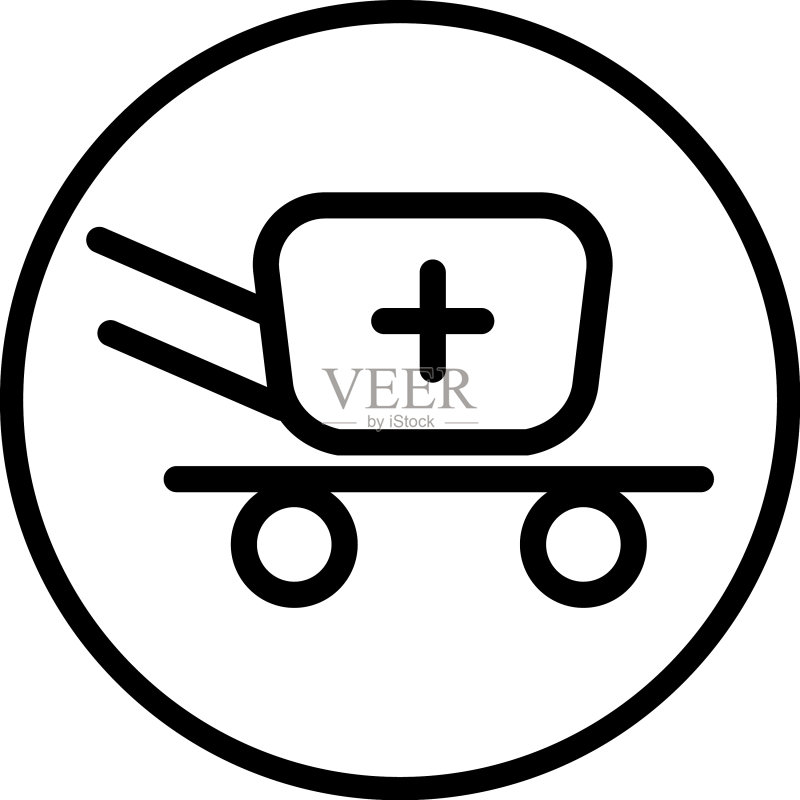 简约购物车图标线条(隔离)图标素材