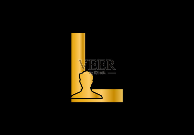 L字母logo男性头像图标素材