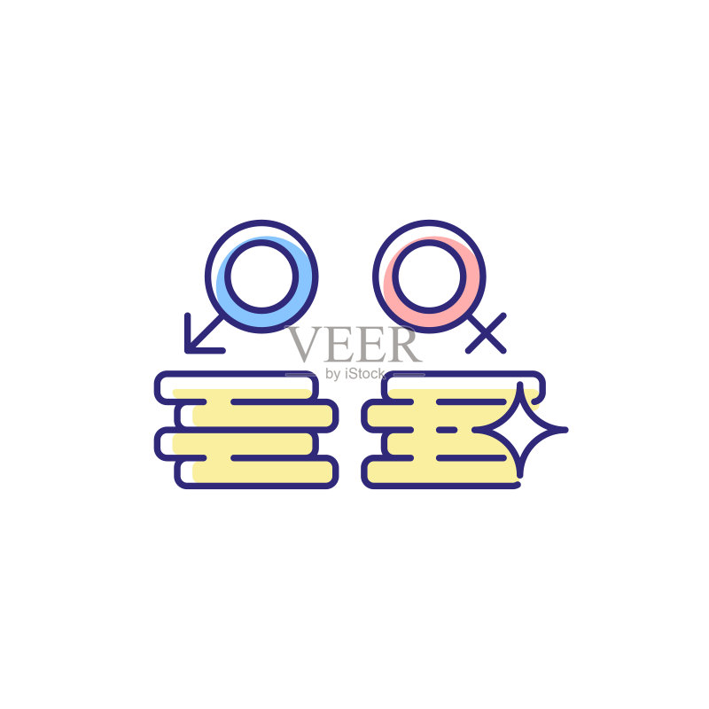 工作场所性别平等RGB颜色图标图标素材