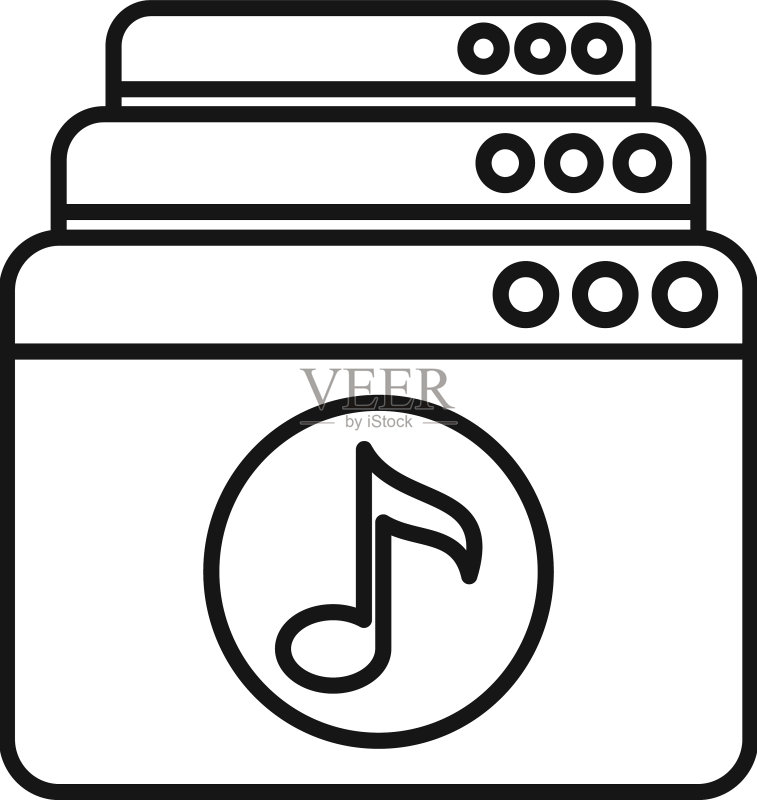 播放列表图标轮廓音乐歌曲图标素材